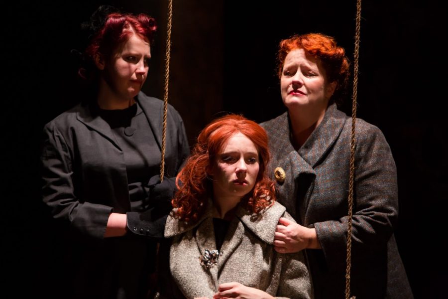 L-R Sally Reid, Jessica Hardwick, Muireann Kelly, Three Sisters, Credit John Johnston